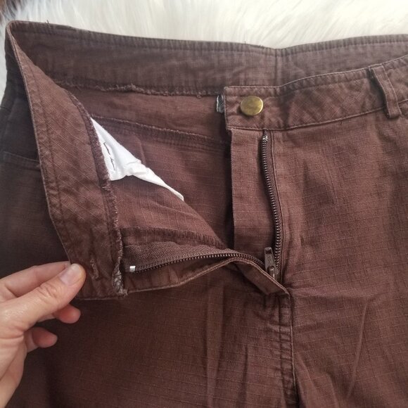 Women's Capri Brown Cropped Summer Pants Wide Leg Zipper Front Pockets Classic - Picture 5 of 11